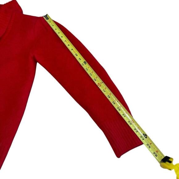 Vtg Belldini Cardigan Angora Shawl Neck Sweater Red Fuzzy Soft Classic Large - Picture 10 of 11